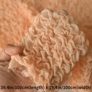 3D Chiffon Fabric Stretch Puff Ruched Diy Sewing Craft Material for Clothes - Picture 1 of 9