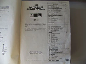 1986 PONTIAC 6000 SERVICE MANUAL GM P/N S8610A - Picture 1 of 3