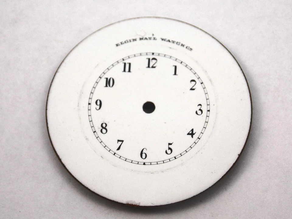 Esfera de reloj para relojes de bolsillo vintage blanca Elgin Natl Watch Co 36,25 mm NOS Foto 1 de 1