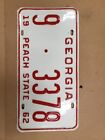 Vintage 1962 Georgia License Plate in excellent restored condition