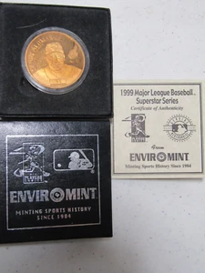 NIB 1999 SANDY ALAMAR COA Enviromint Bronze "SAMPLE" Coin Cleveland Indians MLB - Picture 1 of 2