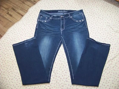 Pantalones de mezclilla para mujer ViVi Diva - talla 13 - cruces adornadas Foto 1 de 4