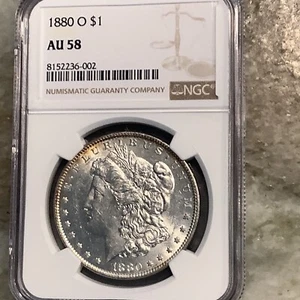 1880-O Silver Morgan Dollar AU58 - Picture 1 of 2