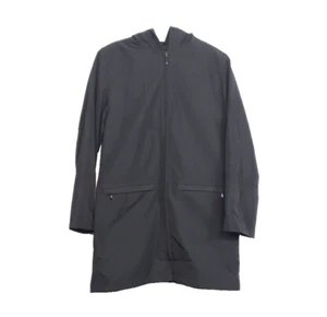 David Barry Black Hooded Unisex Trench Coat Size UK 10 Designer - Picture 1 of 7