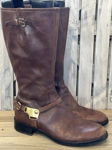 Ecco Harness Tall Riding Boots Brown Leather Women's 41 / 10.5 - Picture 1 of 9