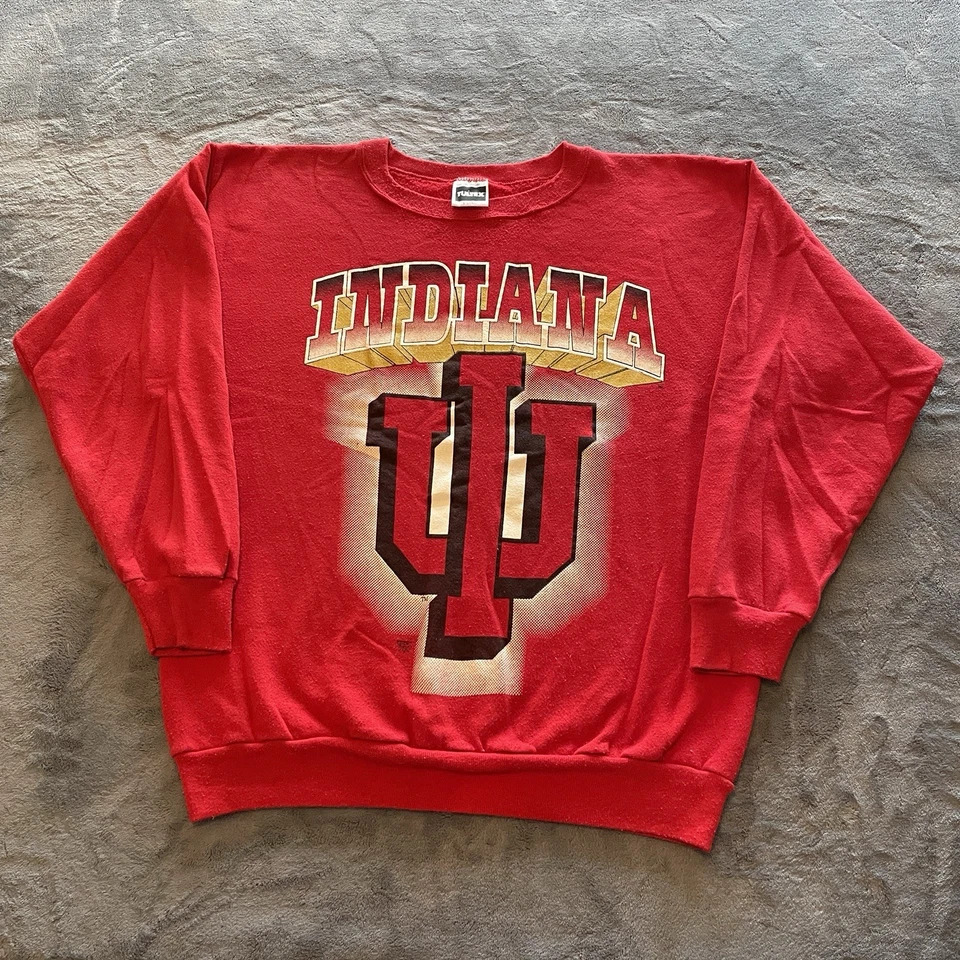 VTG 90s Indiana University Sweatshirt Mens XL Red Pullover Hoosiers 80s USA Made - Image 1 of 4