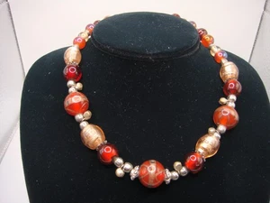 COLLANA PERLE VETRO DI MURANO VINTAGE STILE TORTA NUZIALE TENUTA - Foto 1 di 16
