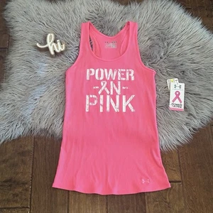 Under Armour Womens Power in Pink Tank Top Hot Pink Size Medium New - Picture 1 of 7