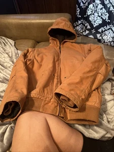 Polar King By Key Youth XL Carhartt Type Insulated Jacket Coat Fleece Canvas Tan - Picture 1 of 4