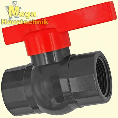 PVC Gewinde Fitting Kugelhahn 2x Innengewinde IG Garten Kunststoff PVC Pool - Bild 1 von 4