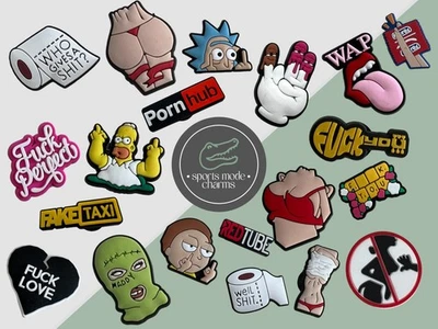 SPORTS MODE CHARMS Erwachsene - Charms für Schuhe Clogs Sandale - lustige unhöfliche freche Komödie