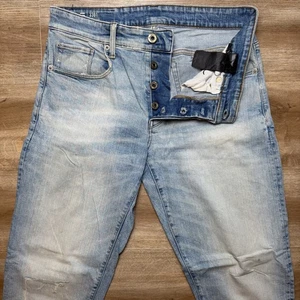 G Star RAW Jeans Herren 31x32 blau 3301 Straight Leg Stretch leichte schmutzige Waschung getragen - Bild 1 von 17