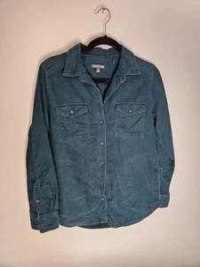 Toad & Co Corduroy Button Up Top Size Small Green Shirt Long Sleeve Women - Picture 1 of 7