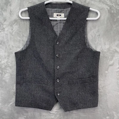 Joseph Abboud Traje Chaleco Para Hombre Chaleco Mediano 5 Botones Informal Espiga Gris Foto 1 de 4