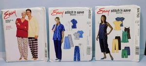 Three stitch'n save Patterns 3006 4750 5352 Misses' Tops Pant Skirt 12-20 Uncut - Picture 1 of 13