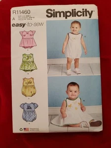 Vestido mameluco Simplicity para niños pequeños patrón R11460 talla XXS-L envío gratuito - Imagen 1 de 2