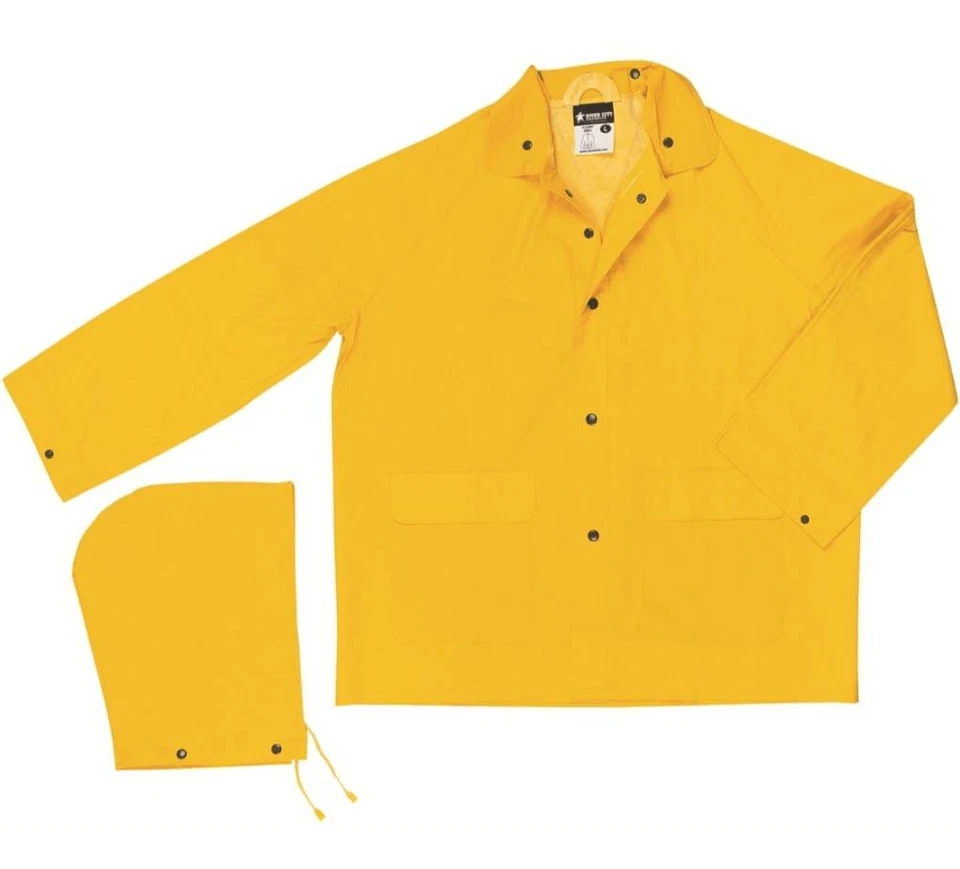 MCR Safety 200J Classic Series Rain Jacket .35mm PVC/Polyester - Yellow XXL - Image 1 of 1