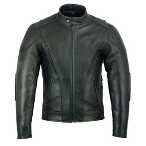 1091 Gr.S Antik Leder Motorradjacke,Chopper Leder jacke Biker Leather Jacket - Picture 1 of 4