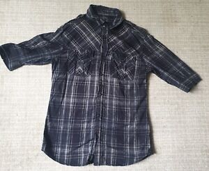 All Saints Spitalfields Half Sleeve Utah  Shirt Black. Button Up. Checkered. S