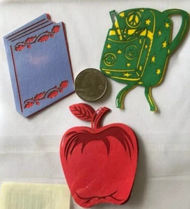 SCHOOL TIME Laser Overlay Die-Cuts(3pc)DCWV•Backpack•Book •Apple A Day•Teacher’s - Picture 1 of 8