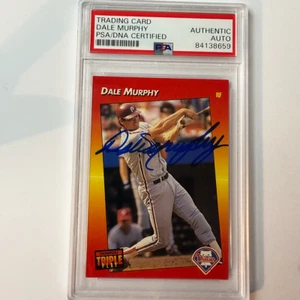Dale Murphy Unterzeichnet 1992 Donruss Triple Play #260 PSA Auto Authentisch - Bild 1 von 2