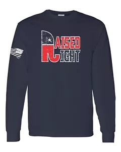 Raised Right Conservative Republican Trump LONG SLEEVE Men's Tee Shirt 676 - Picture 1 of 9