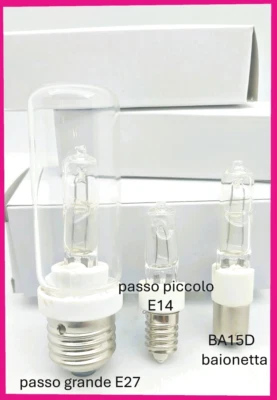 Lampadina Lampade Alogene tubolari  passo  E27   E14   BA15D   Dimmerabile vetro - Immagine 1 di 4