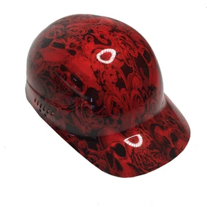 Hydro Dipped Bump Cap rot filigran Skulls Hochglanz - Bild 1 von 7