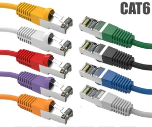 Cable blindado Ethernet parche red LAN CAT6 SSTP puerta entrada-salida cmx 50-200'FT - Imagen 1 de 22