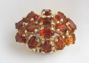 Vintage 14K Gold Madeira Citrine Cluster Slider Pendant - Gorgeous! - Picture 1 of 6