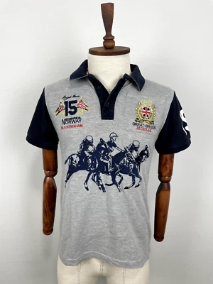 Polo Geographical Norway Royal Club #15 Buckingham Gris Bordado Talla M Foto 1 de 4