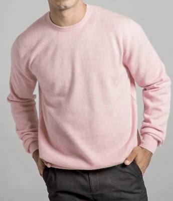 Nuevo Suéter ZARA Cachemira Cuello Redondo GRANDE Rosa Claro Jersey Tejido Camisa Pullover Foto 1 de 3