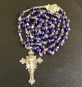 Vintage beaded rosary Fatima Sacred Heart - Picture 1 of 4