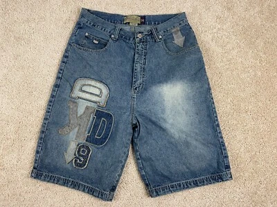 Vintage Dtek Jeans Denim Bermuda Shorts Mens Size 33 Regular Logo Pockets Blue - Image 1 of 4