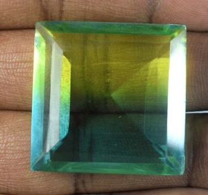 Square Brazilian Bi-Color Tourmaline 89.15 Ct Gemstone Certified C8322 Best Gift - Picture 1 of 10