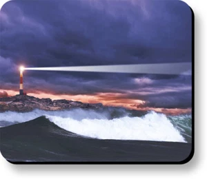 Mouse Pad Art Print Lighthouse In Storm 9.25x7.75 Non-Slip 1/8in or 1/4in Thick - Picture 1 of 3