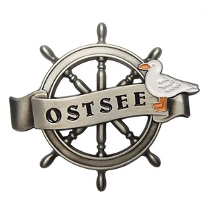 Kühlschrankmagnet Ostsee 3D - Steuerrad - Möve - Magnet Souvenir Metall - Bild 1 von 1