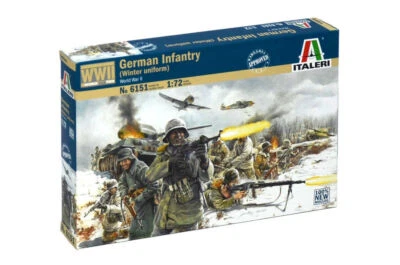 6151 Italeri 1:72 WWII Figuren-Set Deutsche Infanterie (Winter), 36 Fig., GMK