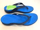 Crocs Womens 11 Flip Flop Dual Comfort Thong Sandals Navy / Ocean Blue Beach NEW