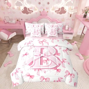 Kinder Mädchen süß rosa Schleife Bettdecke Set mit Laken Queen Size personalisiert in... - Bild 1 von 6