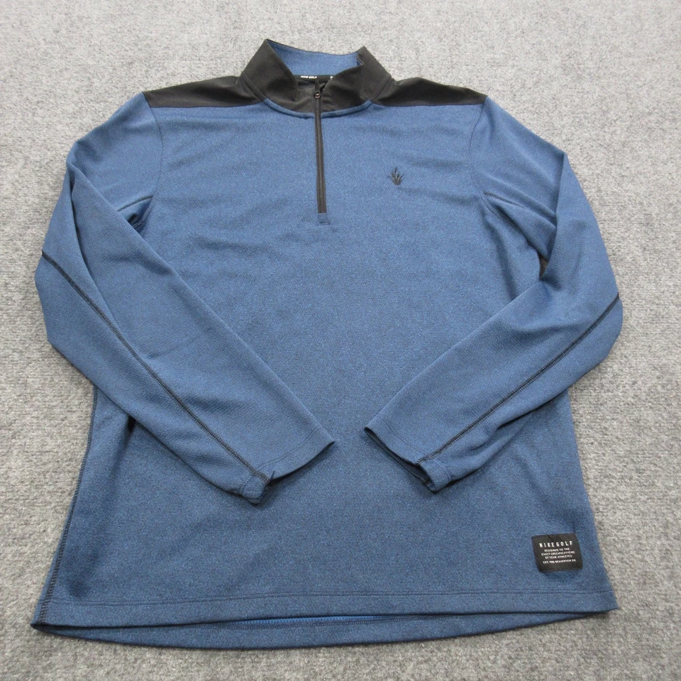 Camisa Nike Golf Dri-FIT Pullover Cuarto Cremallera Para Hombre Mediana Azul Negra AR2598-451 Foto 1 de 4