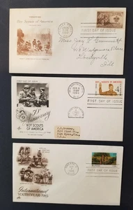 (3) Boy Scouts FDC envelopes honoring their 40th, 50th, and 75th anniversaries - Picture 1 of 2
