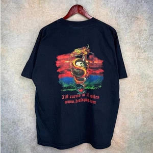 VTG Y2K Biker Snake Dragon T Shirt Sz XL Black Choppers Ride Deals Gap NC  - Picture 1 of 7