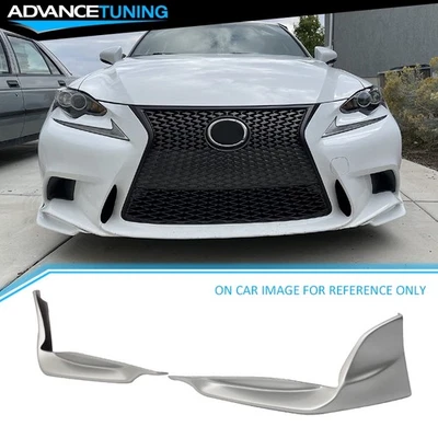For 14-16 Lexus IS250 F Sport TRD Front Bumper Lip Winglets Canard #1J4 Silver Foto 1 de 4