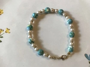 Wunderschönes Türkis & Perlen Armband - Bild 1 von 3