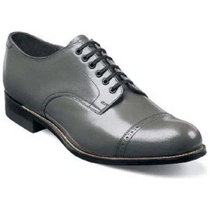 Original Mens Stacy Adams Biscuit Shoes Steel Gray Soft Leather Madison 00012-10 - Picture 1 of 9
