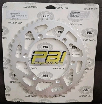 Piñón trasero de aluminio PBI 4057-49, 49T 520 cadena de transmisión Kawasaki nuevo paquete original Foto 1 de 4