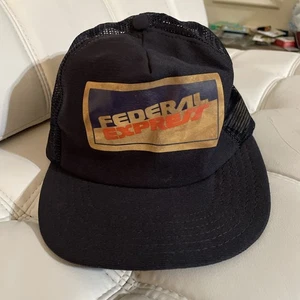 Vintage Federal Express FedEx Logo Trucker Snapback Hat 70’s-80’s MADE IN USA - Picture 1 of 8