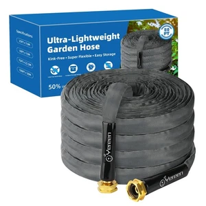 Non-Expanding Garden Hose 75FT, 2025 Upgraded Flat Hose, Lightweight Garden H... - Picture 1 of 7