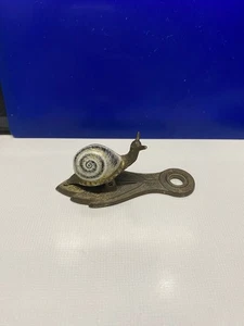 Vintage Allied Brass Snail Paper Holder Desktop Clip Or Wall Mount - Picture 1 of 8